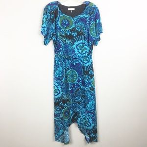 Trina Turk | Blue Patterned Midi Dress - H5